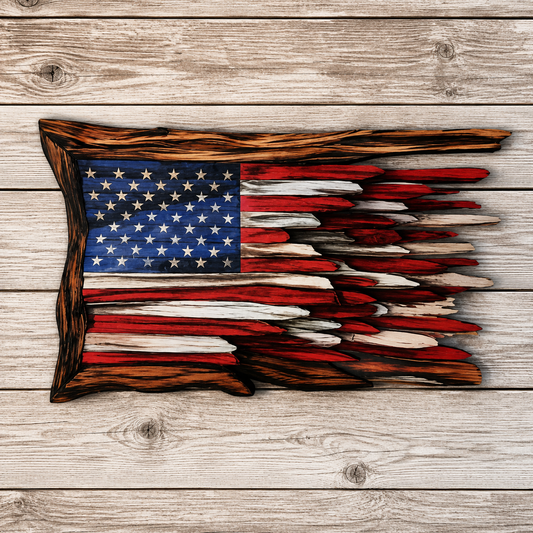 Wooden American Flag
