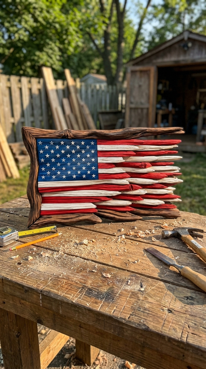 Wooden American Flag